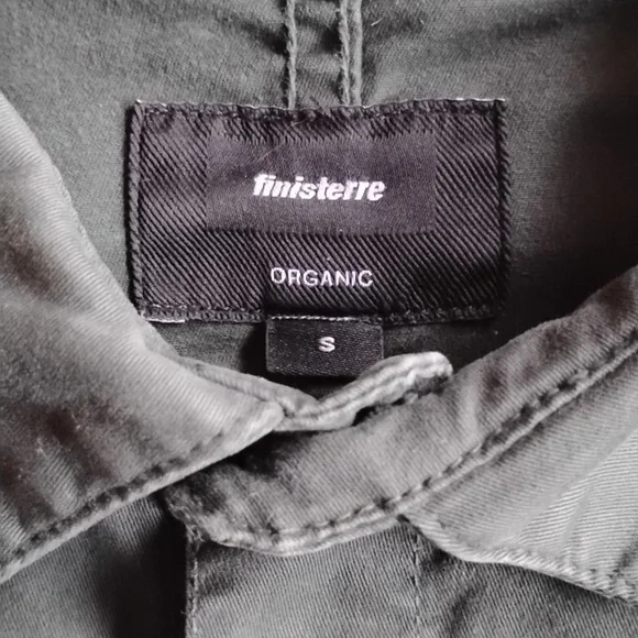 Finisterre Organic Cotton Button Down Shirt S Green Long Sleeves